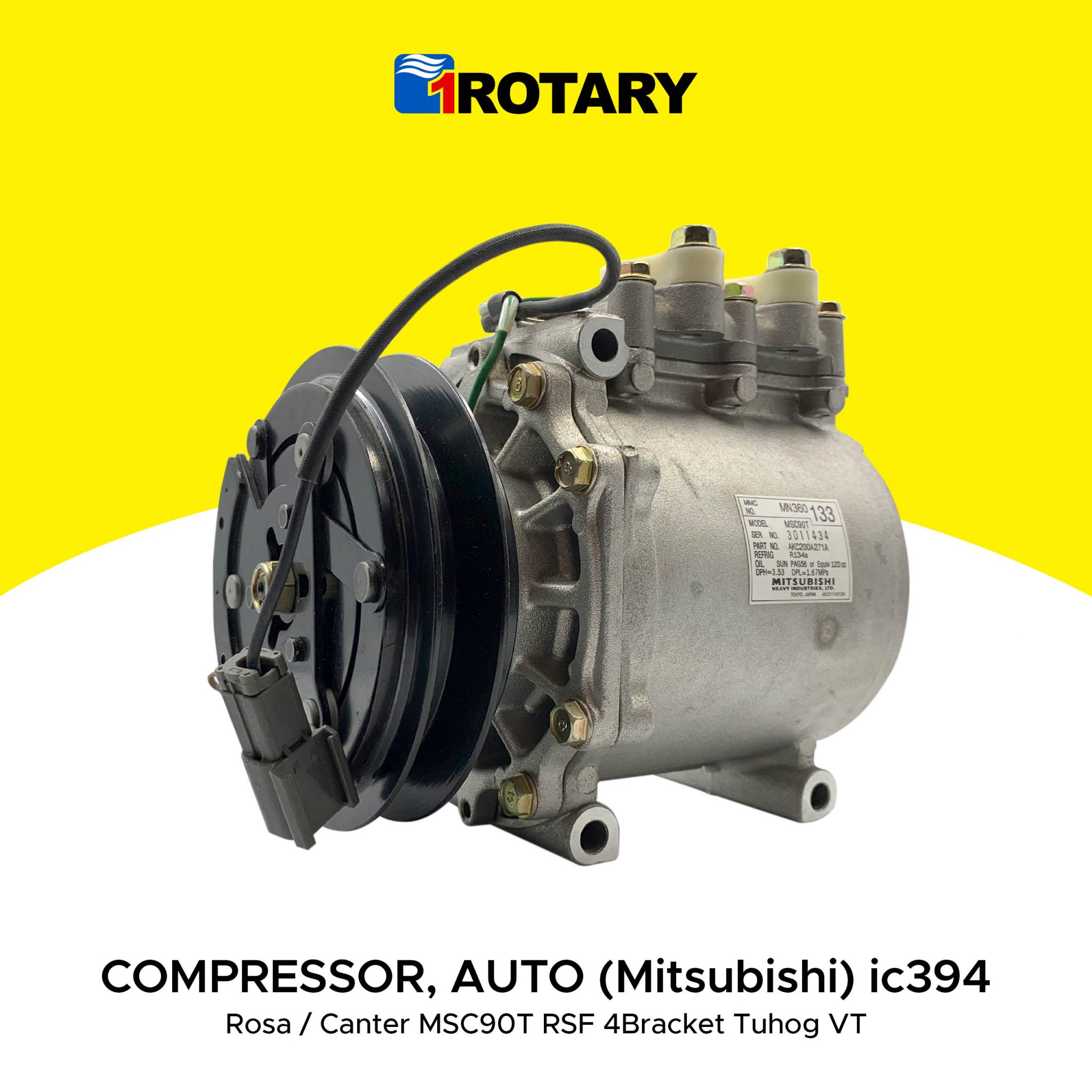 1ROTARY AUTO COMPRESSOR MITSUBISHI ROSA IC394 1Rotary