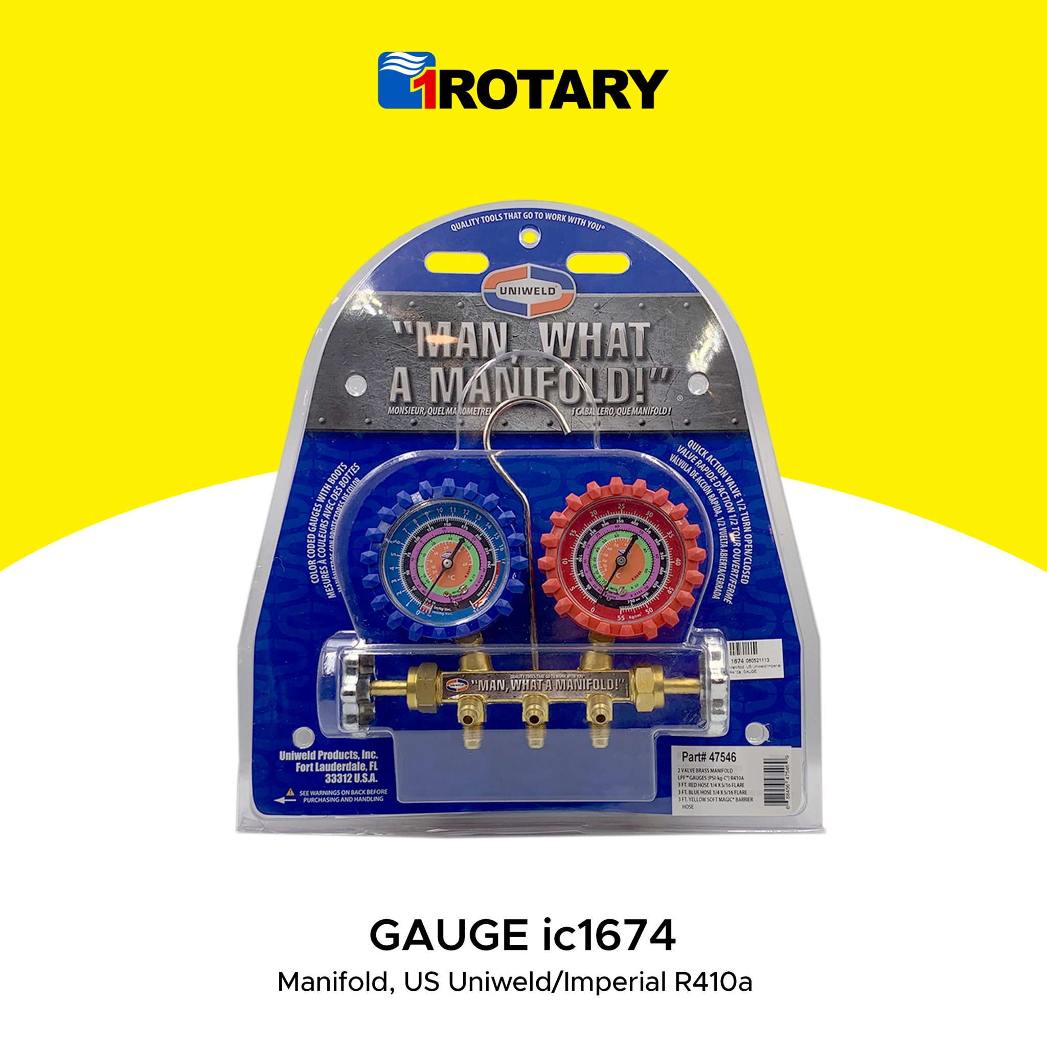 1ROTARY Manifold, US Uniweld/Imperial R410A IC1674 1Rotary